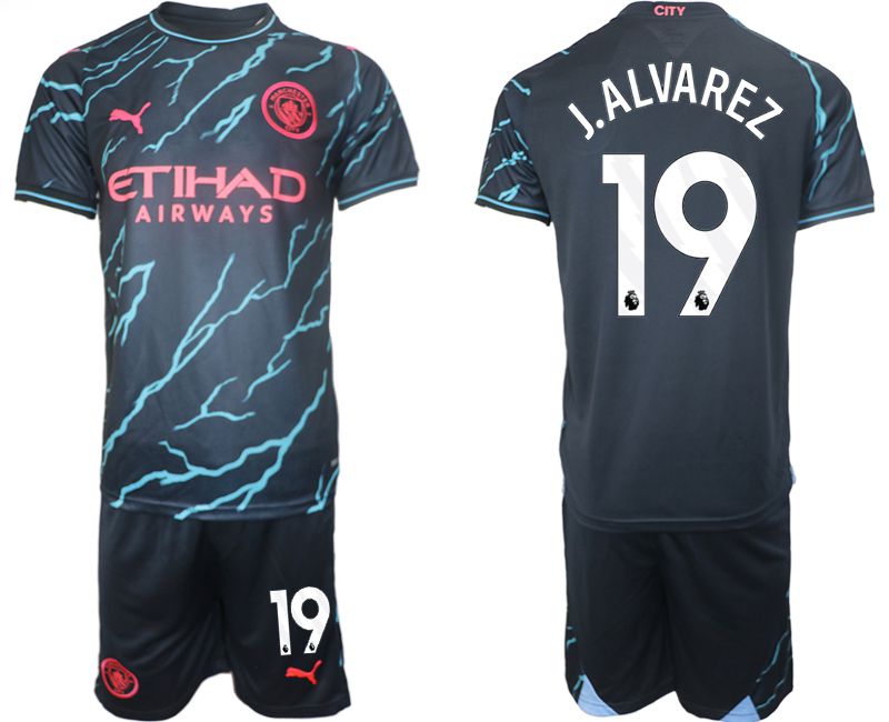 Men 2023-2024 Club Manchester City away blue #19 Soccer Jersey->manchester city jersey->Soccer Club Jersey